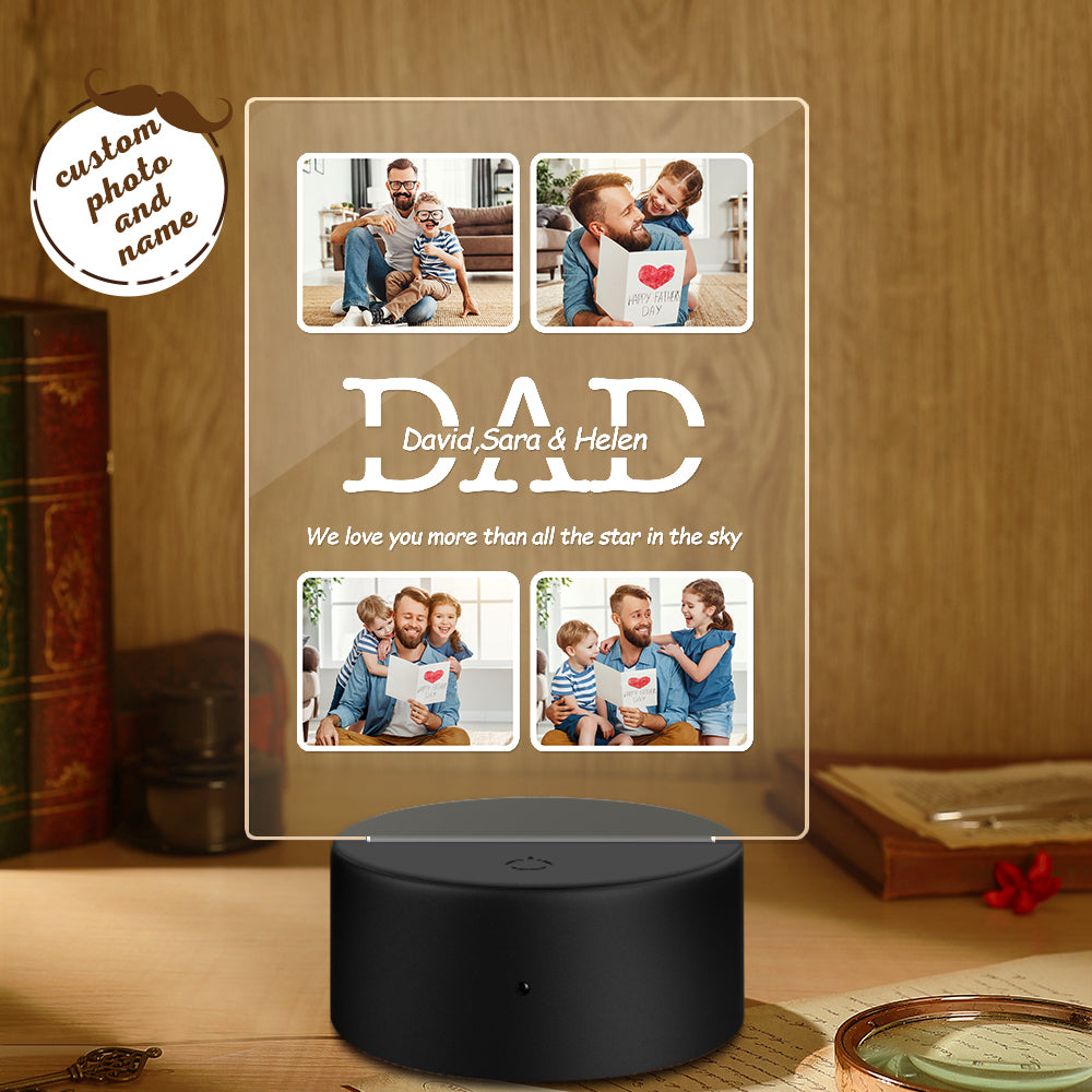 Dad Star Photo Night Light