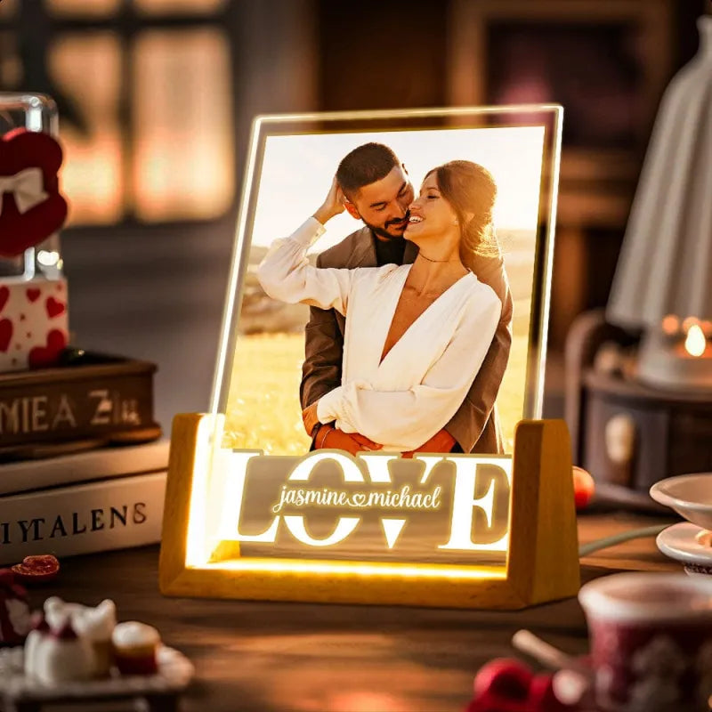 Couple Photo Collage Night Light