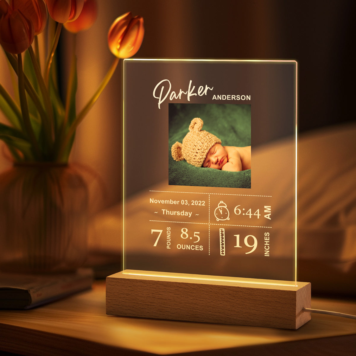 Baby Birth Info Night Light