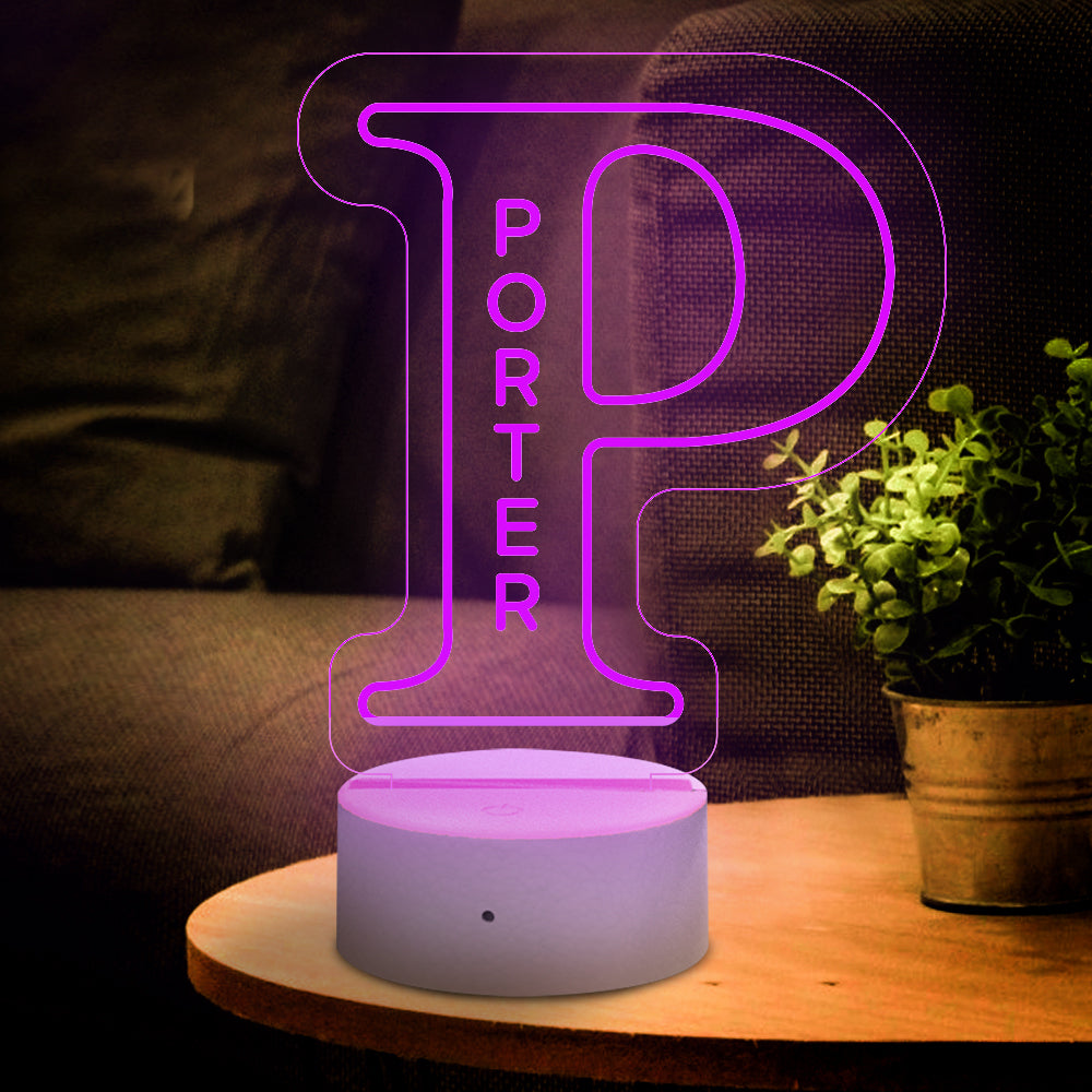 Letter Name Night Light