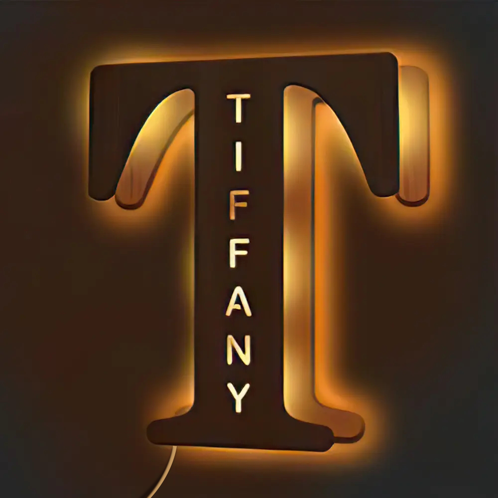 Wooden Letter Name Lamp