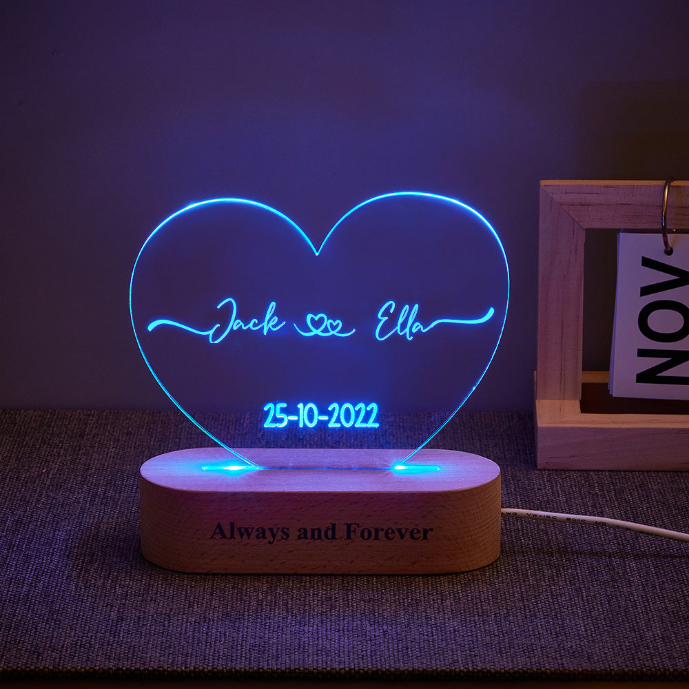Heart Name & Date Night Light