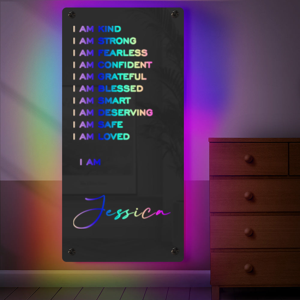 Colorful Affirmation Mirror Light