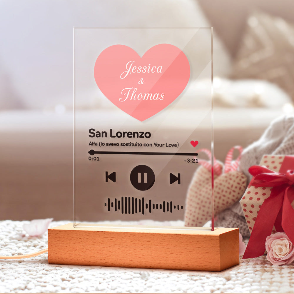 Scannable Heart Code Night Light