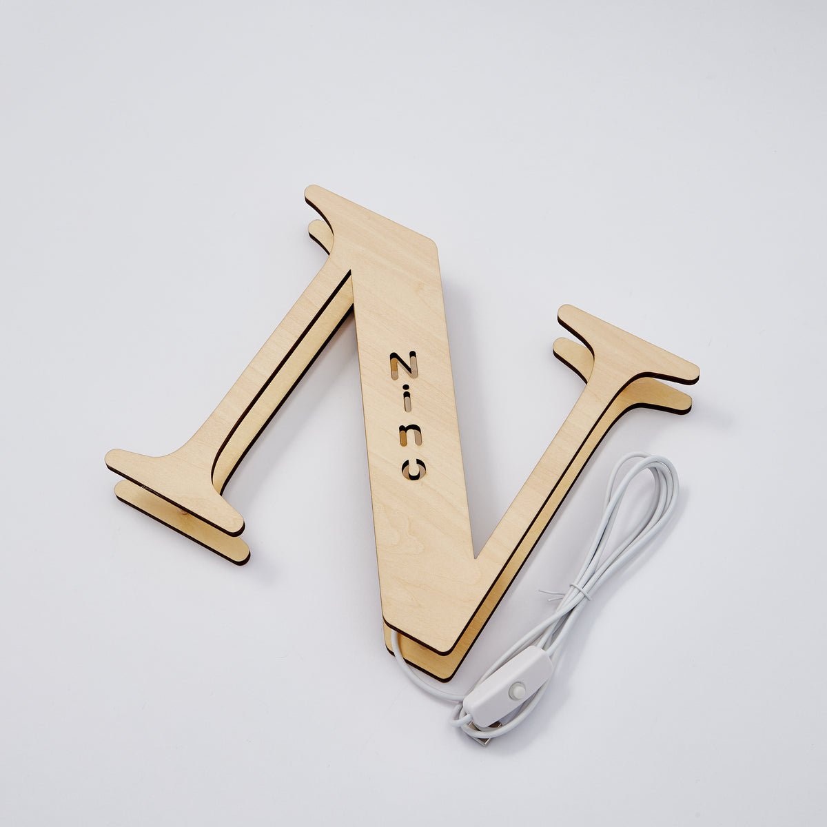 Wooden Letter Name Lamp