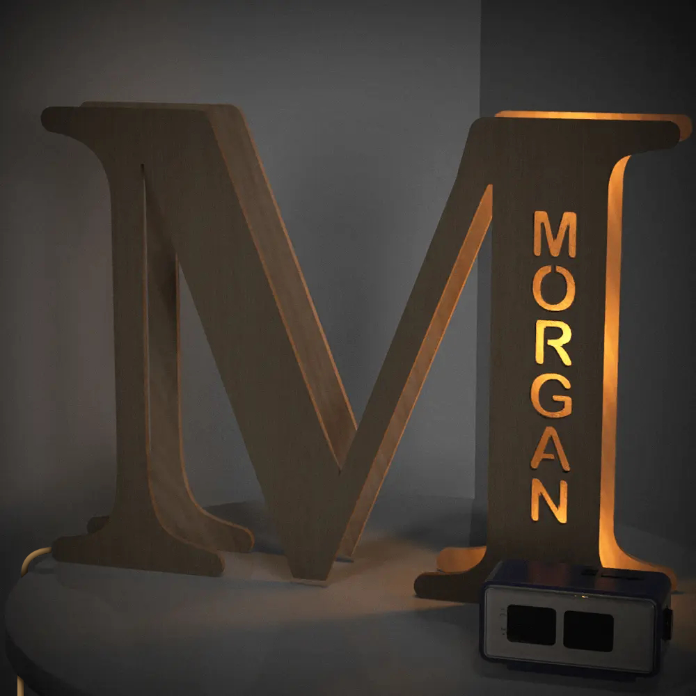 Wooden Letter Name Lamp