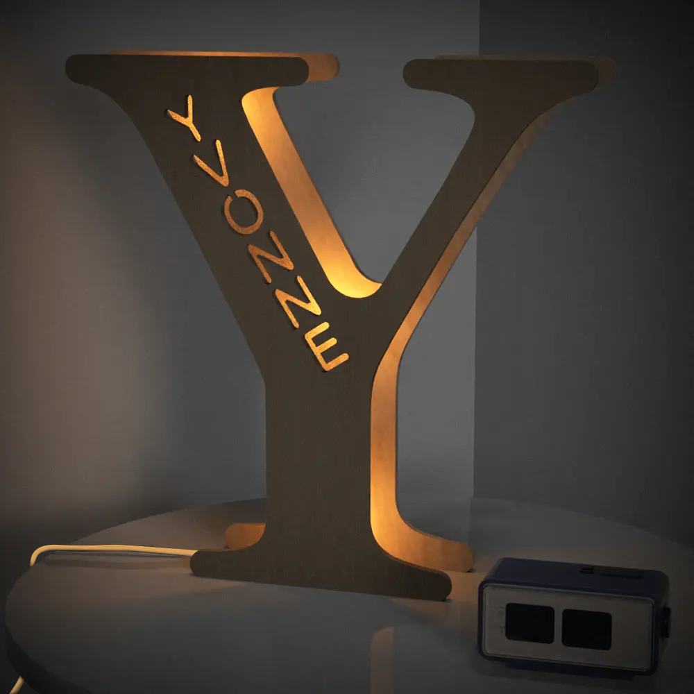 Wooden Letter Name Lamp