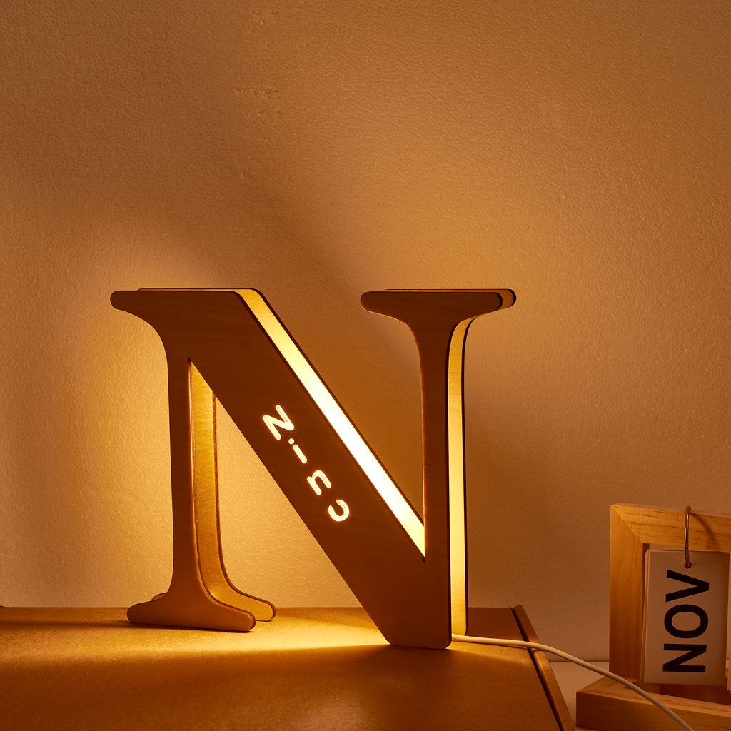 Wooden Letter Name Lamp
