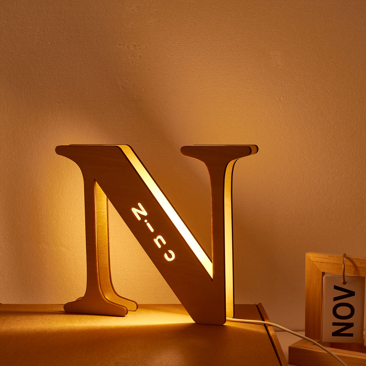 Wooden Letter Name Lamp