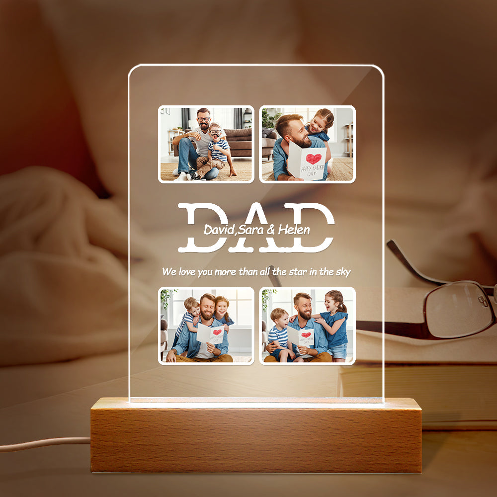 Dad Star Photo Night Light