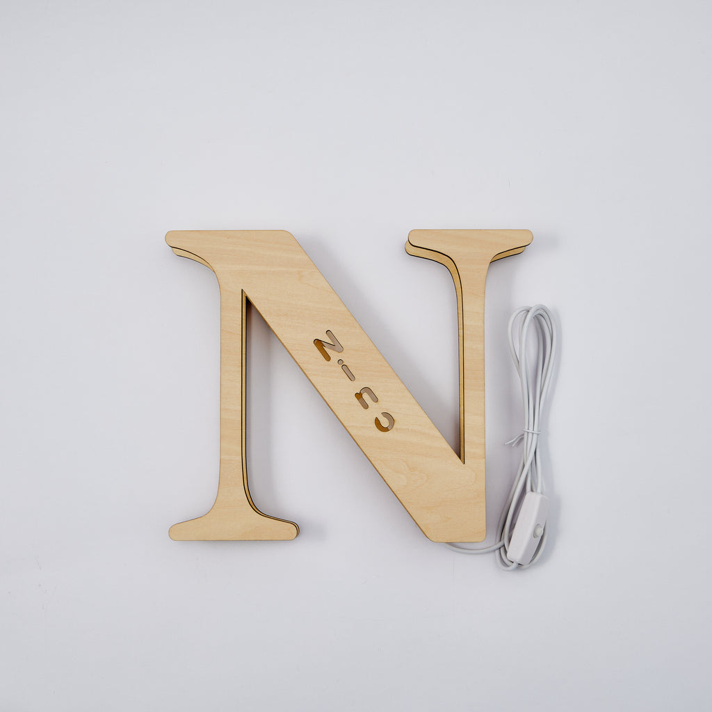 Wooden Letter Name Lamp