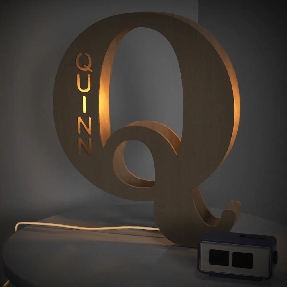 Wooden Letter Name Lamp