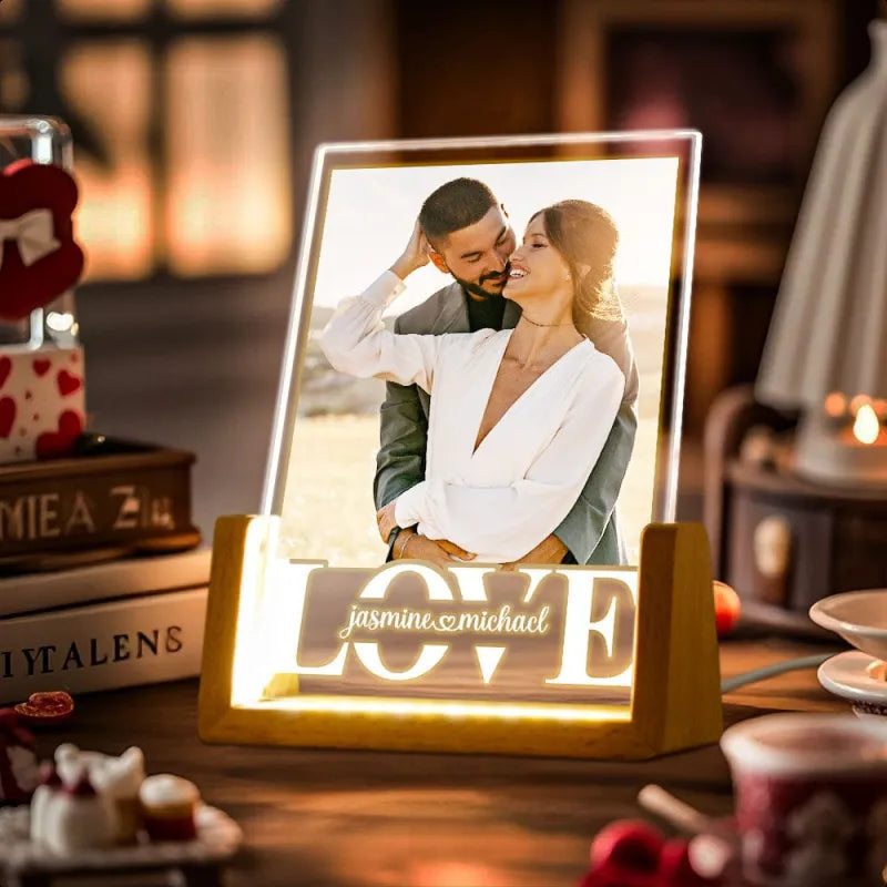 Couple Photo Collage Night Light