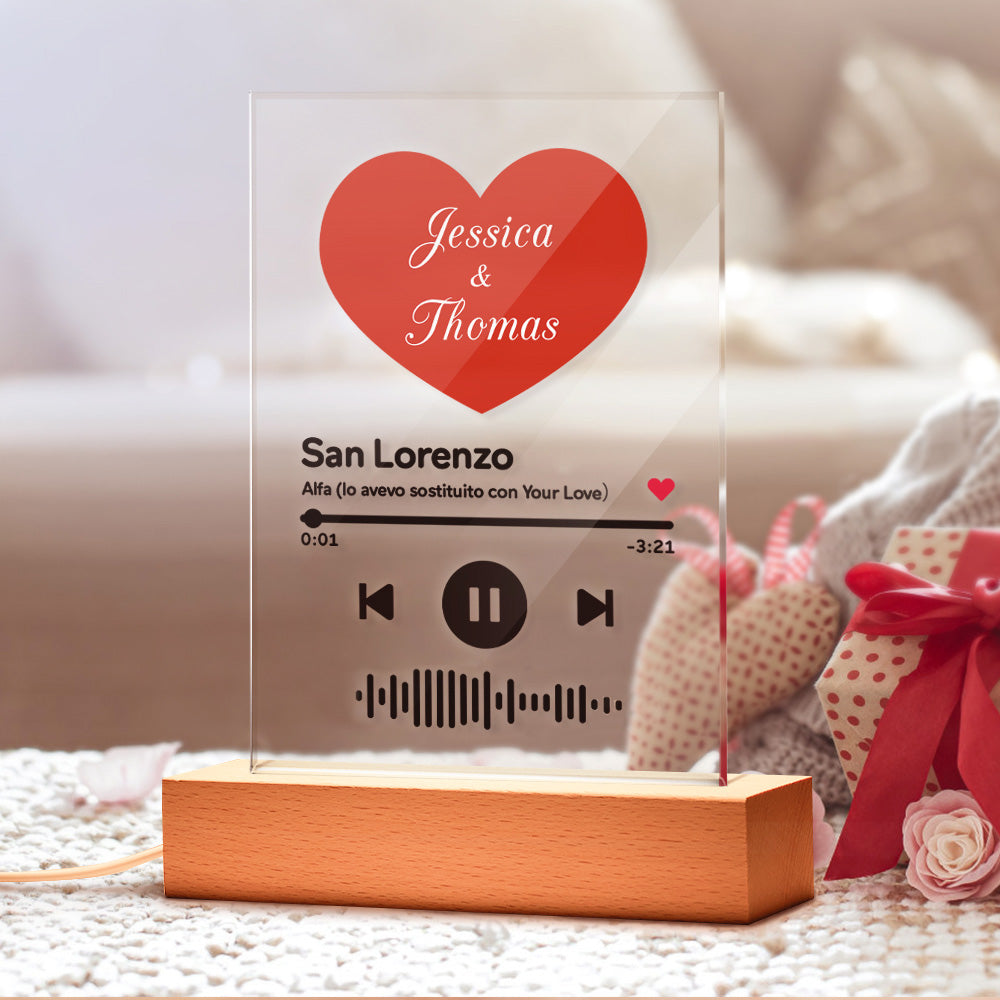 Scannable Heart Code Night Light