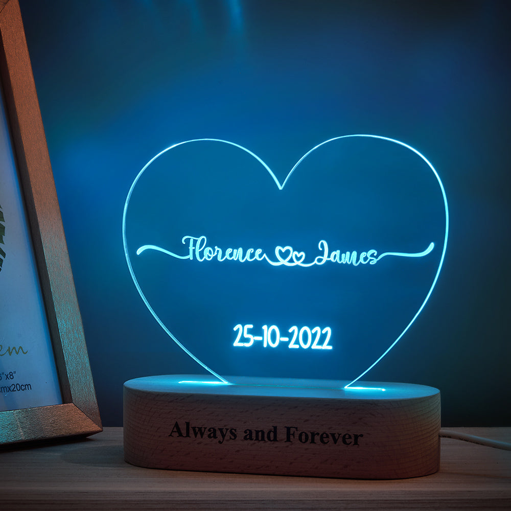 Heart Name & Date Night Light