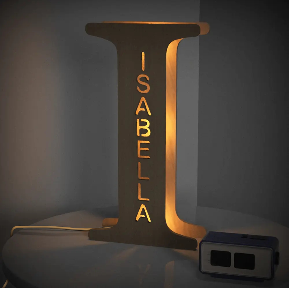 Wooden Letter Name Lamp