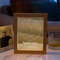 Star Map Wood Frame Night Light