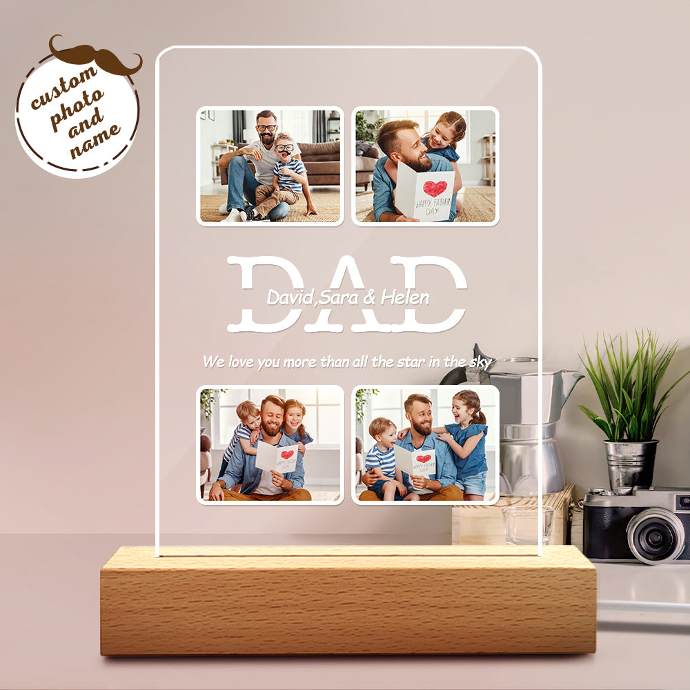 Dad Star Photo Night Light