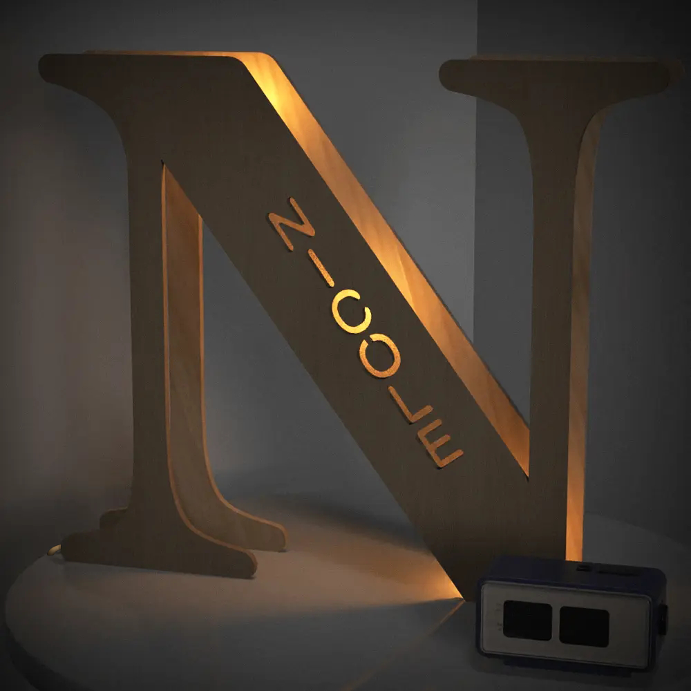 Wooden Letter Name Lamp