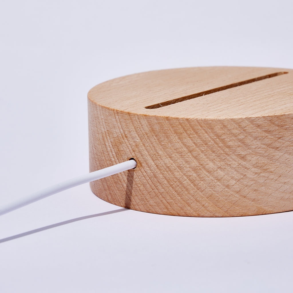 Music Code Wooden Base Night Light