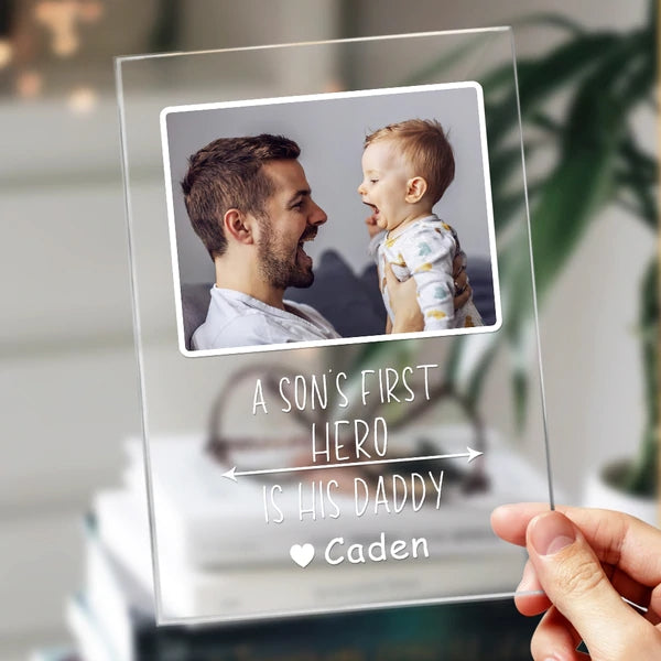 Dad Photo Plaque Night Light