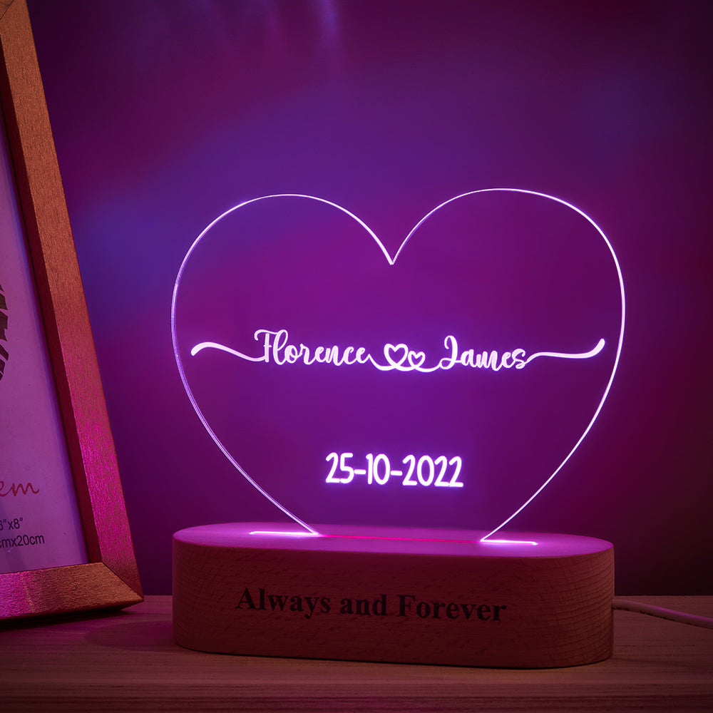 Heart Name & Date Night Light
