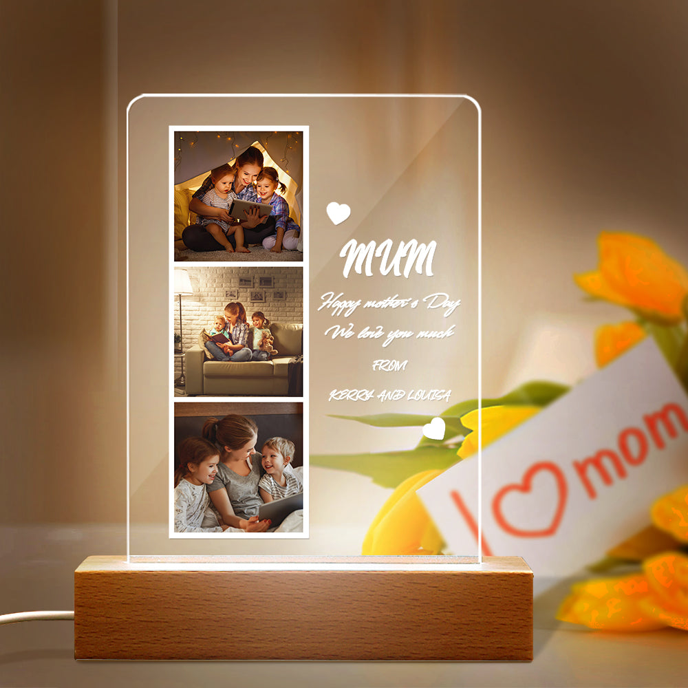 Mum Photo & Name Night Light