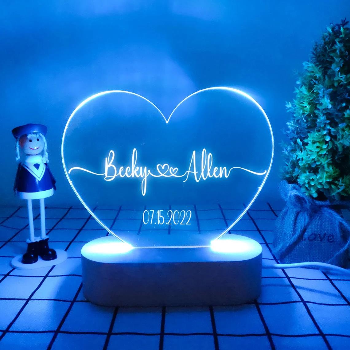 Heart Name & Date Night Light