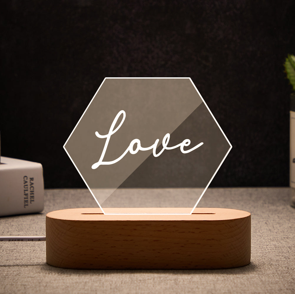 Hexagon Name Night Light