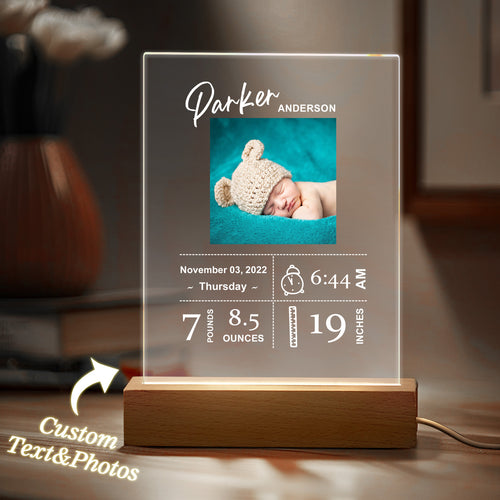 Baby Birth Info Night Light