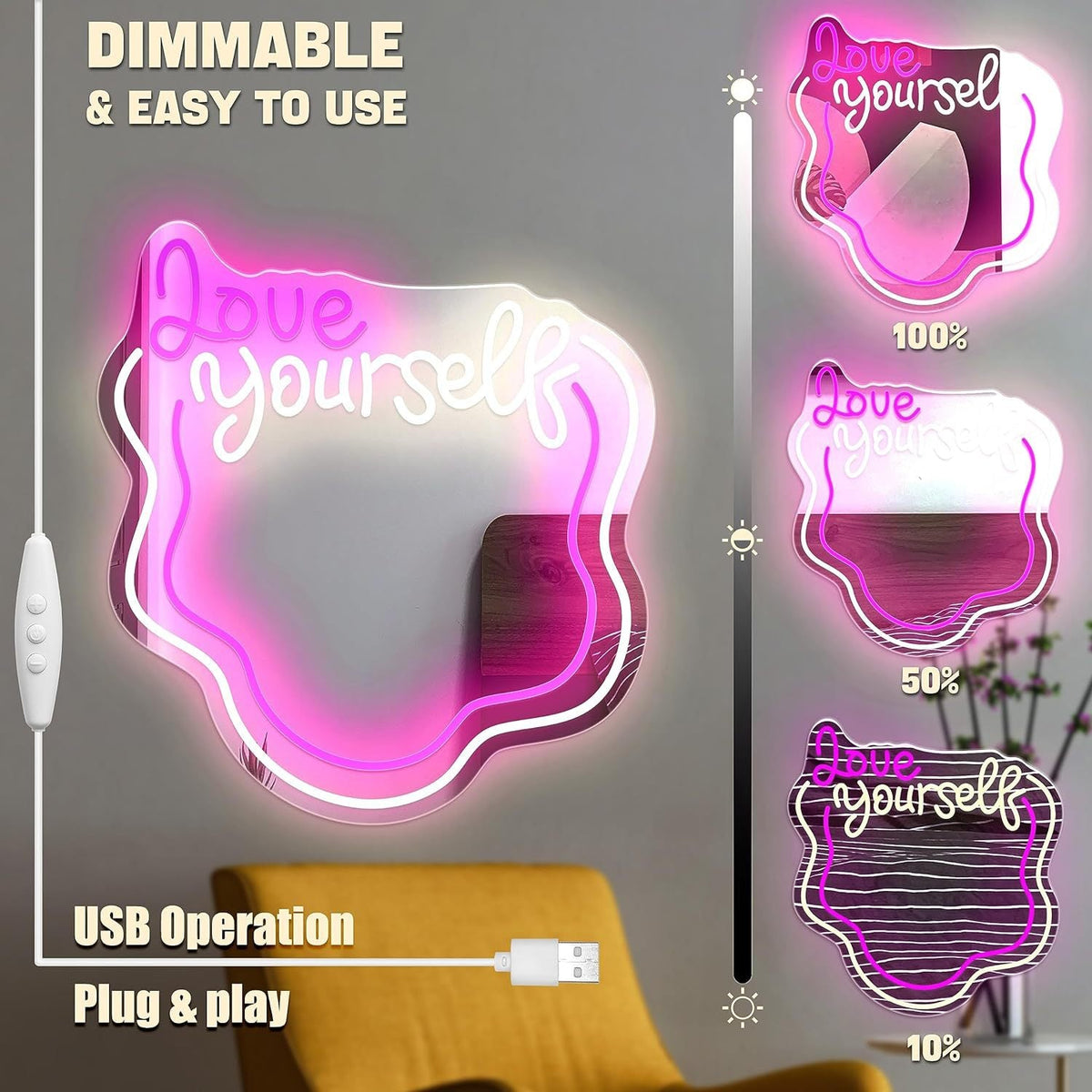 Love Yourself Mirror Light