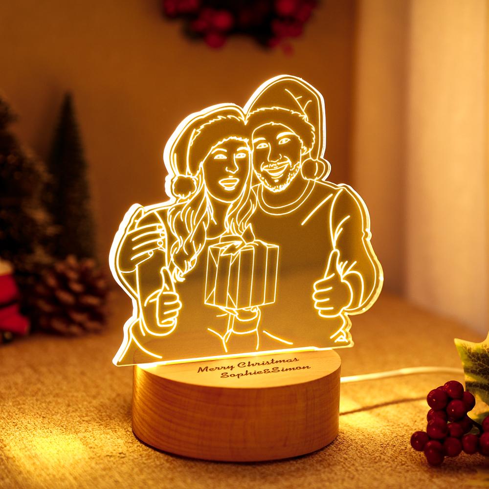 3D Photo Wood Base Night Light