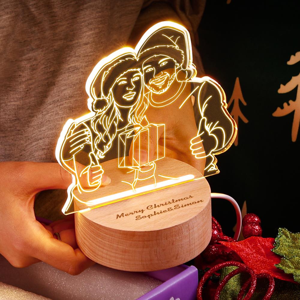 3D Photo Wood Base Night Light