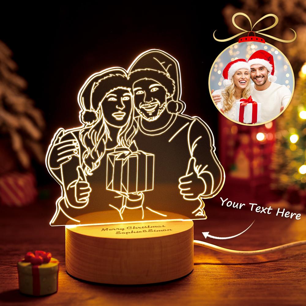 3D Photo Wood Base Night Light