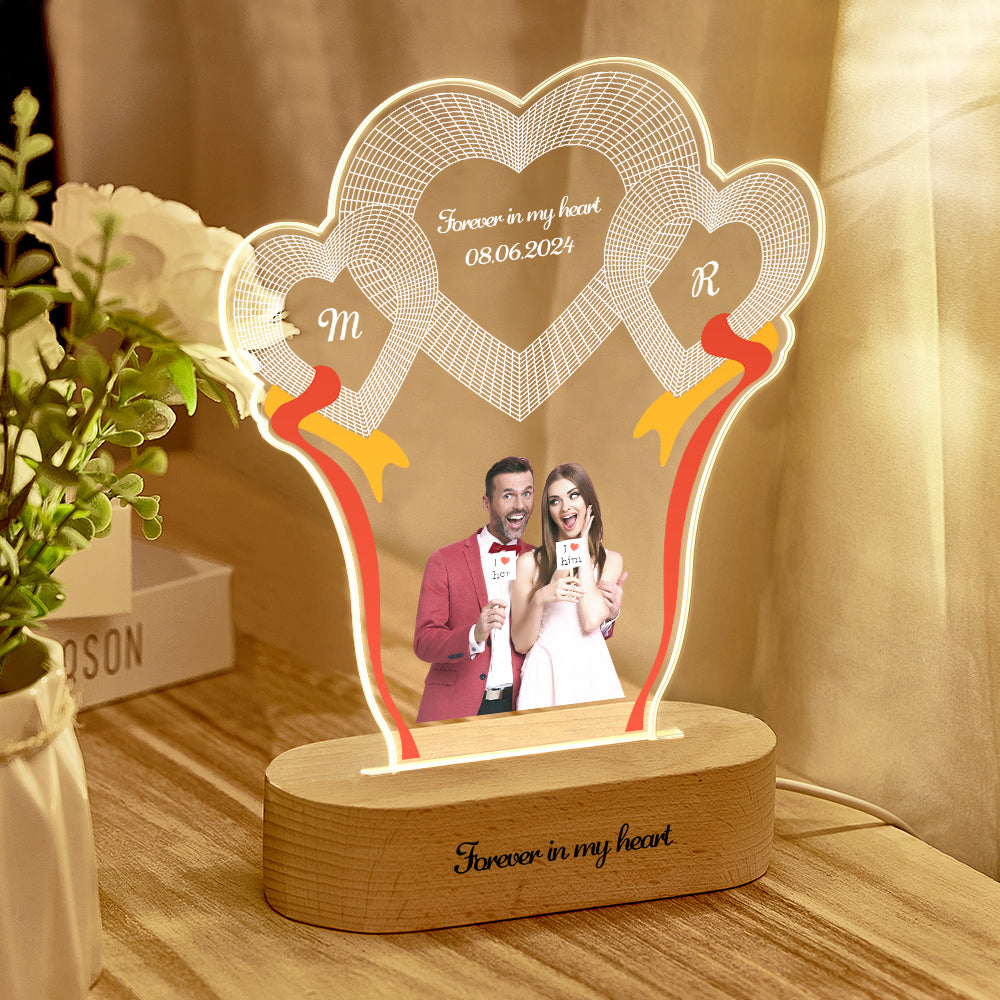 Three-Heart Photo Night Light
