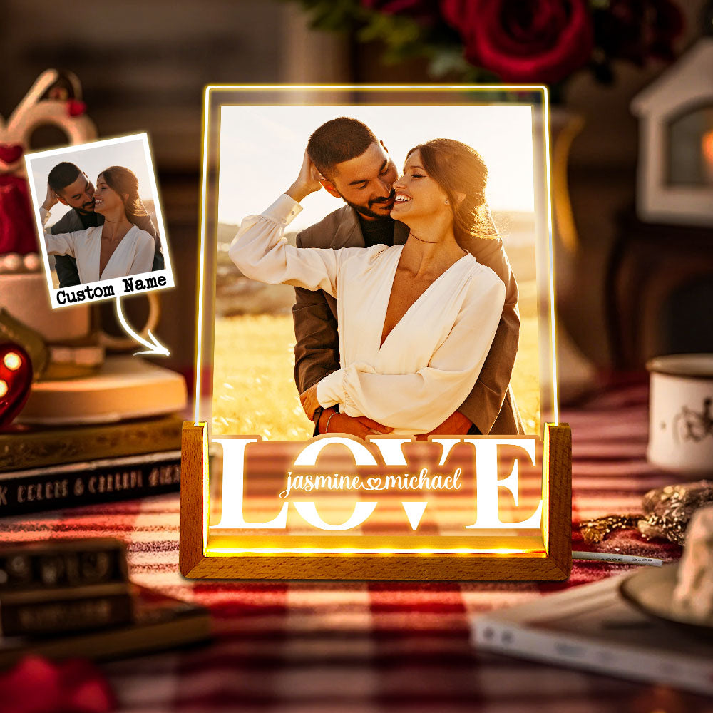 Couple Photo Collage Night Light