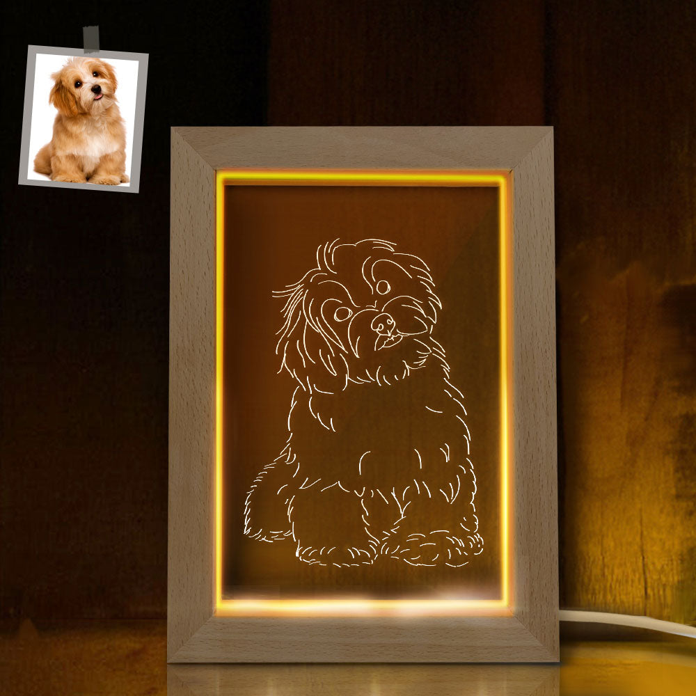 3D Wood Photo Frame Night Light