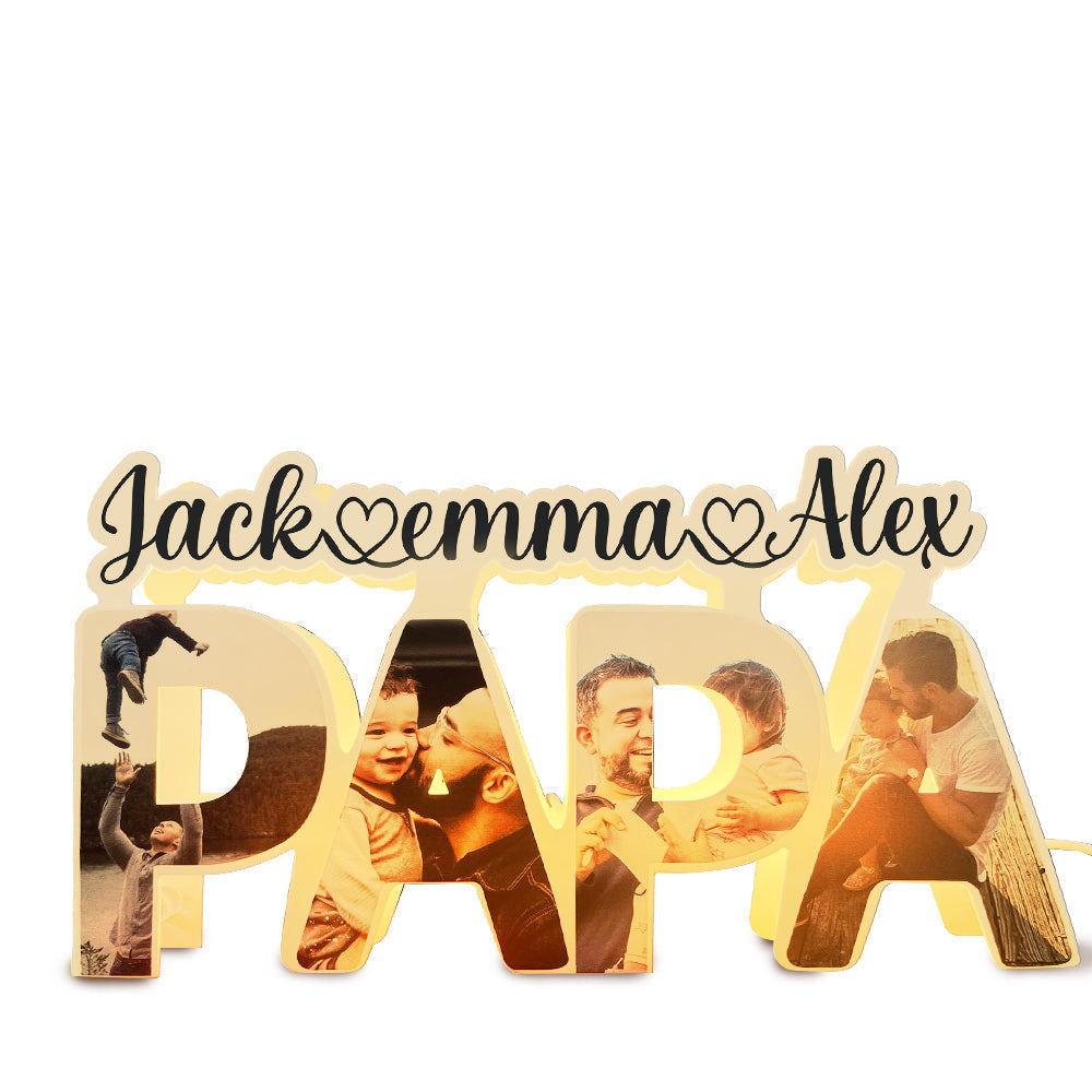 Papa Photo Name Lamp
