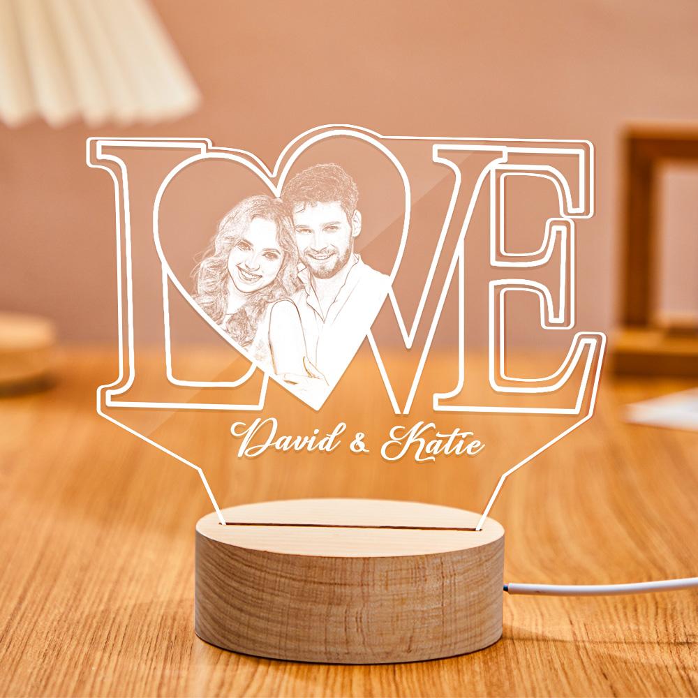 Love 3D Photo Night Light