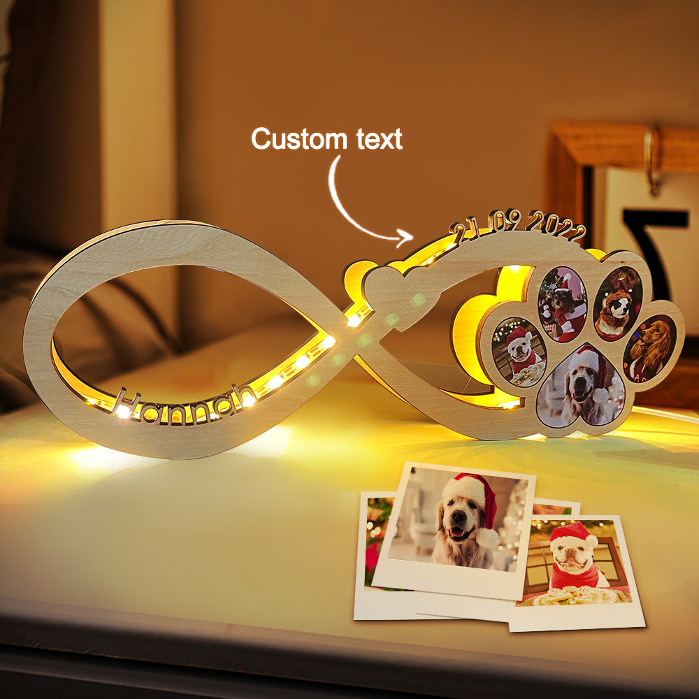 Dog Paw Wood Night Light