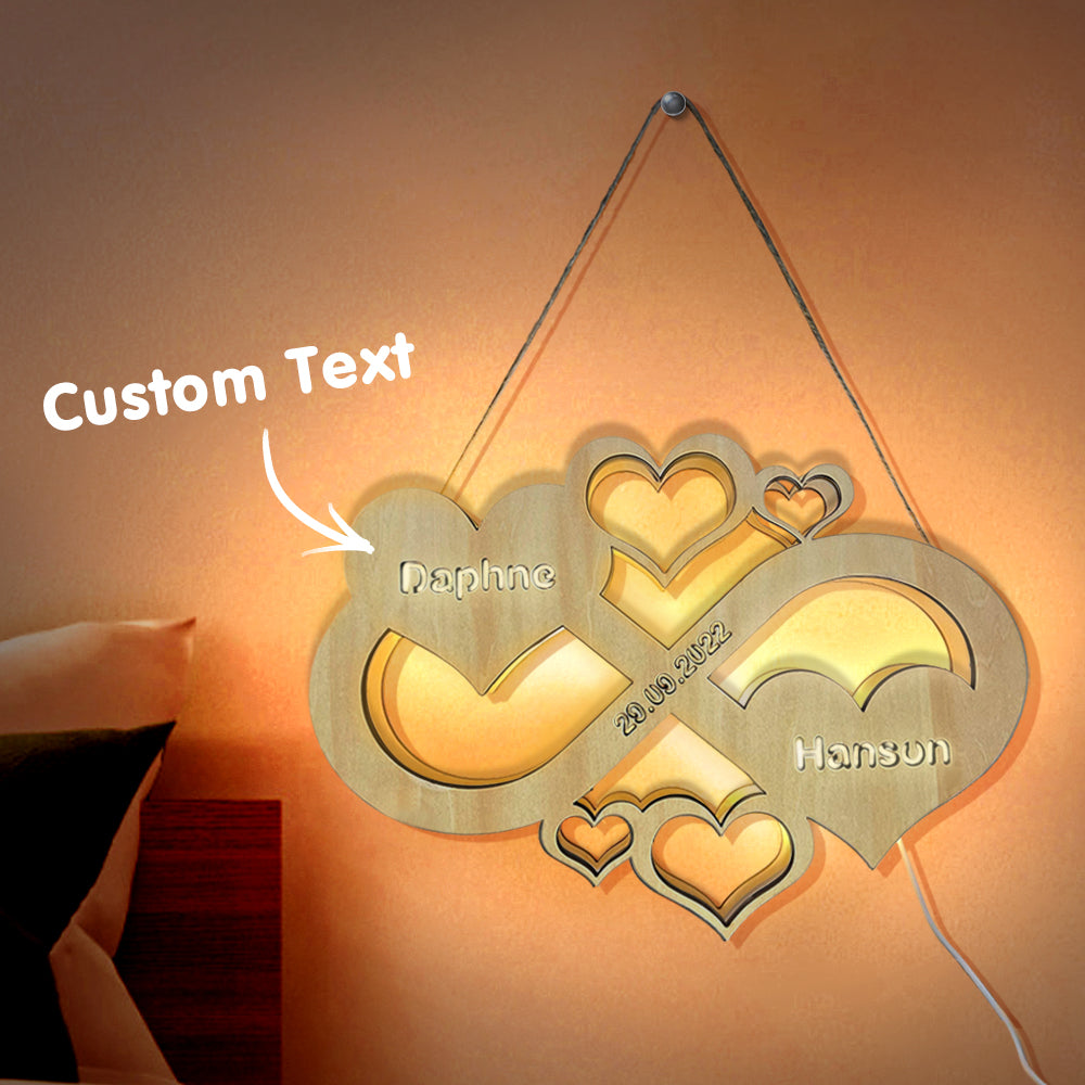 Infinity Heart Wooden Night Light