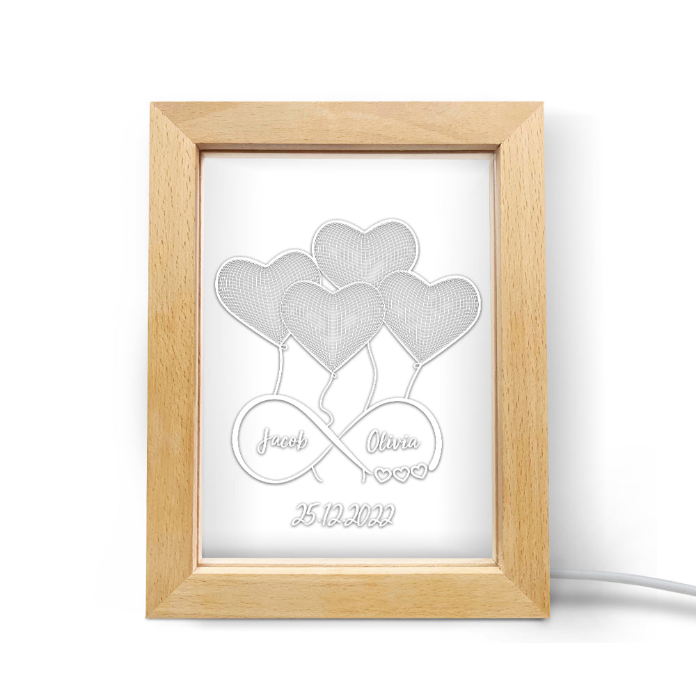Infinity Heart Wood Frame Lamp