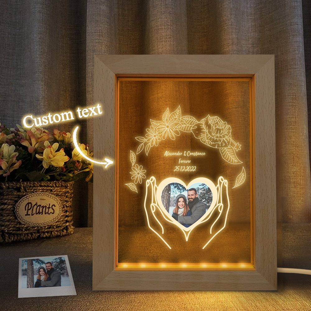 3D Flower Wooden Frame Lamp