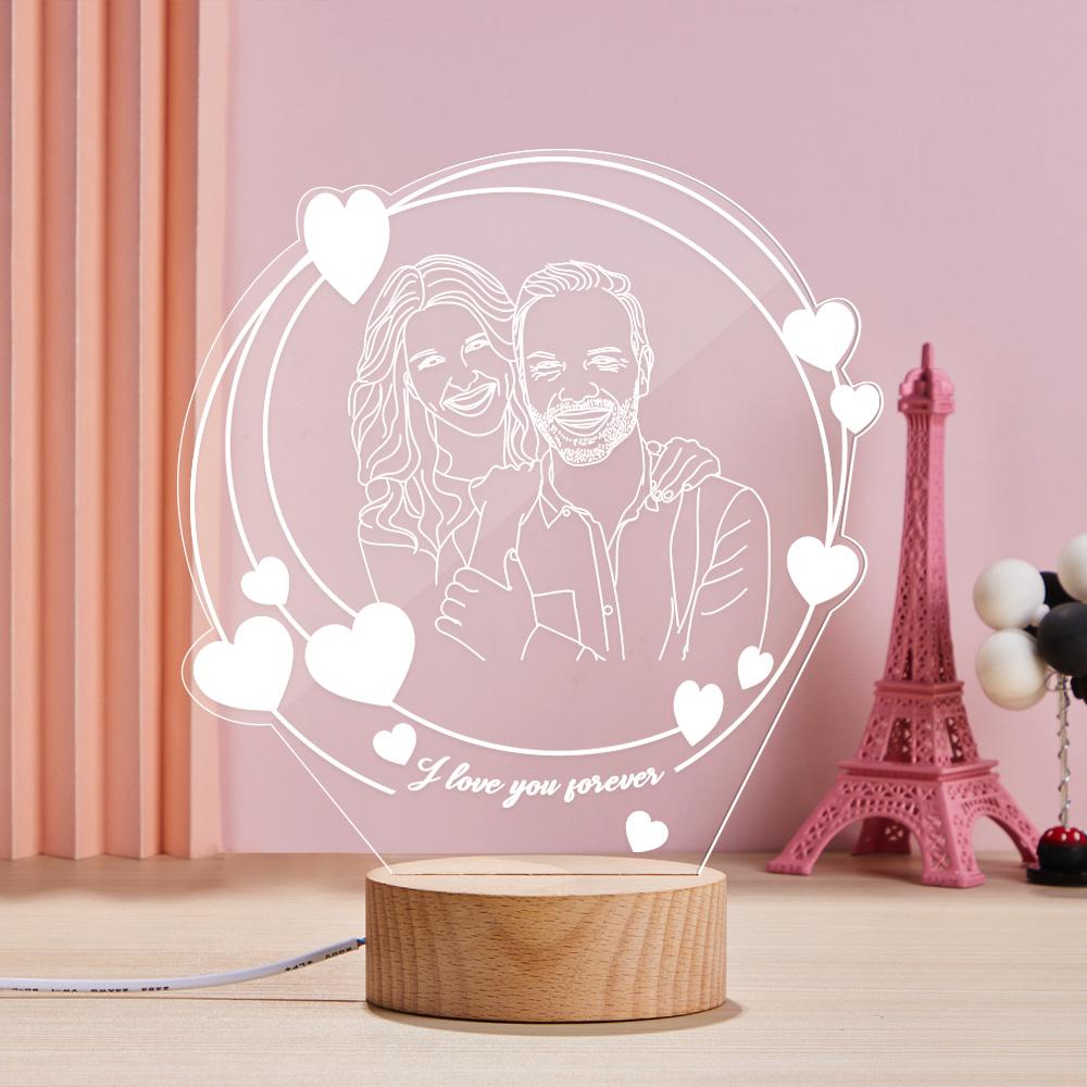 Romantic Couple Photo Night Light