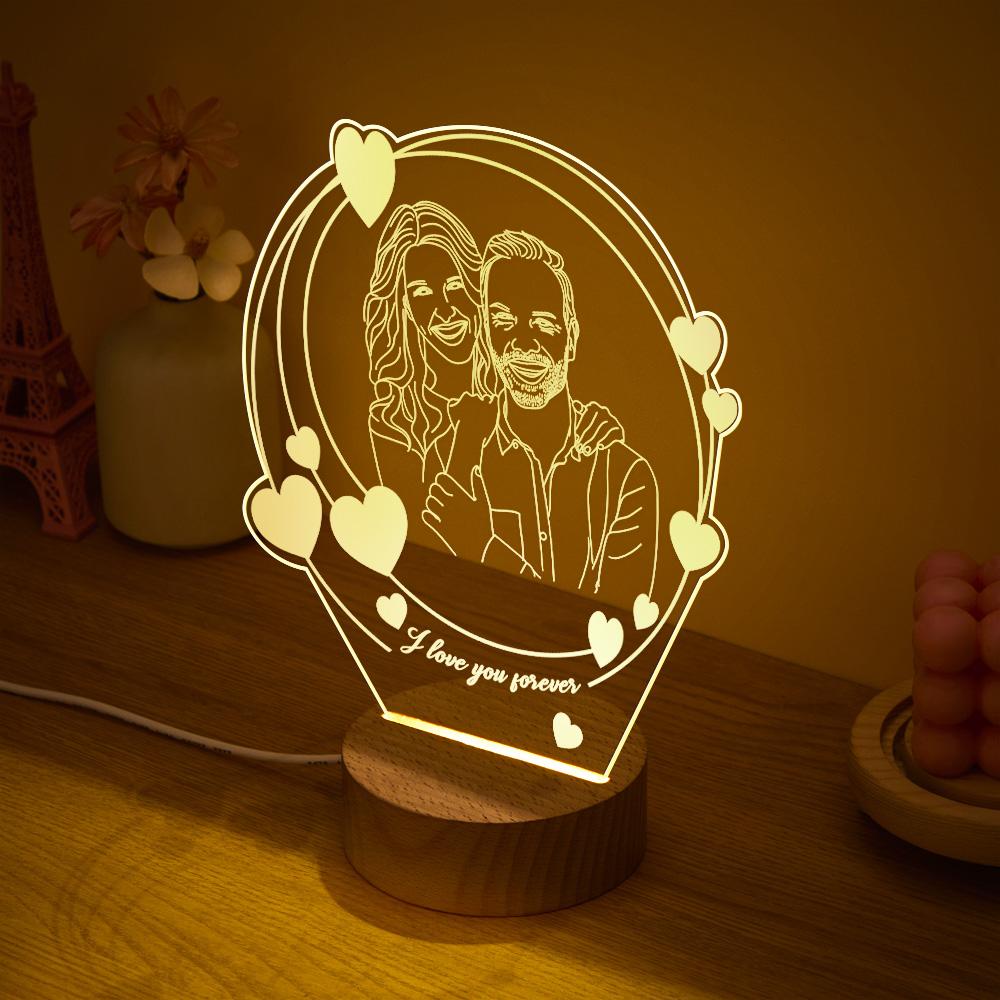 Romantic Couple Photo Night Light