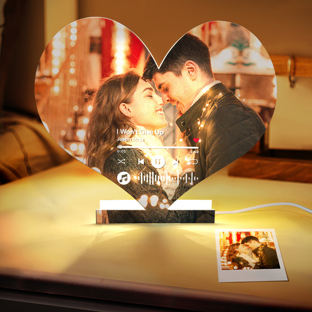 Music Code Heart Night Light