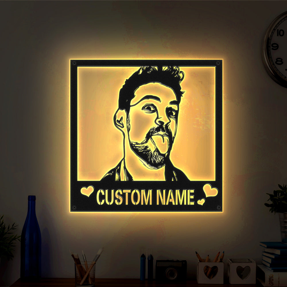 Metal Photo Sign Night Light