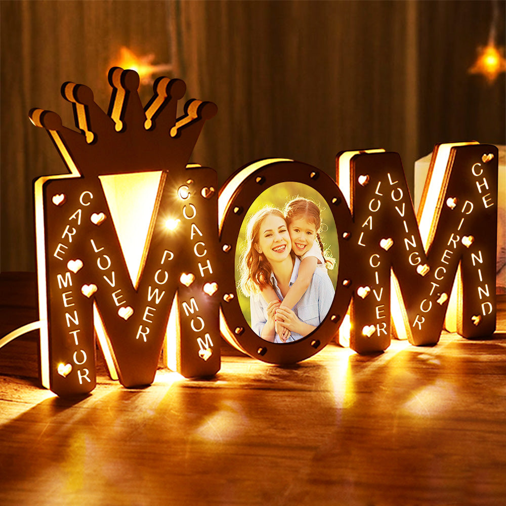 Personalized Mom Wood Lamp