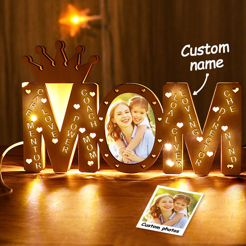 Personalized Mom Wood Lamp