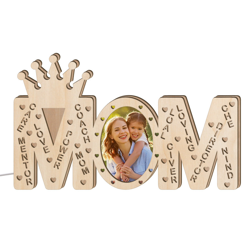 Personalized Mom Wood Lamp